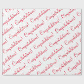 Gefeliciteerd Rood Script Trouw Baby Shower  Cadeaupapier (Vlak)