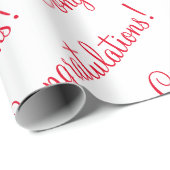 Gefeliciteerd Rood Script Trouw Baby Shower  Cadeaupapier (Rol Hoek)