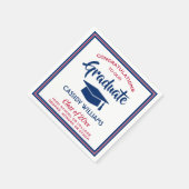 Gefeliciteerd: rood wit en blauw modern Afstuderen Servet (Hoek)