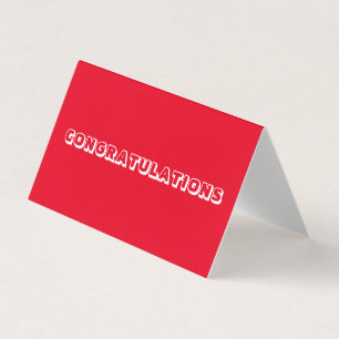 Gefeliciteerd, rood wit gevouwen kaart