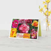 Gefeliciteerd Roos Collage Yellow Interior Kaart (Gele Bloem)