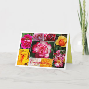 Gefeliciteerd Roos Collage Yellow Interior Kaart