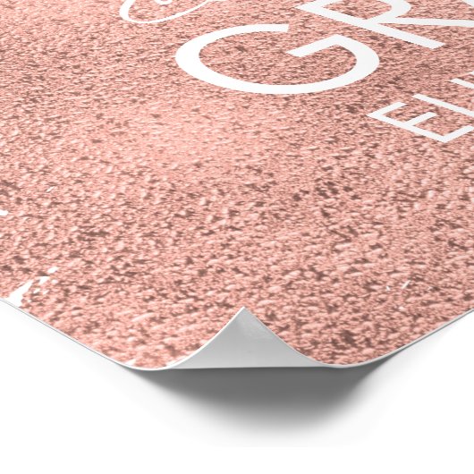 Gefeliciteerd Roos Gold Photo Afstuderen Sign Poster (Hoek)