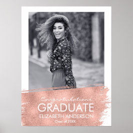 Gefeliciteerd Roos Gold Photo Afstuderen Sign Poster