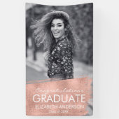 Gefeliciteerd Roos Gold Photo Afstuderen Spandoek (Verticaal)