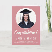 Gefeliciteerd Roze Afgestudeerde 2 Foto Afstuderen Kaart (Voorkant)