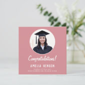 Gefeliciteerd Roze Afgestudeerde 2 Foto Afstuderen Kaart (Staand voorkant)