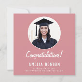 Gefeliciteerd Roze Afgestudeerde 2 Foto Afstuderen Kaart (Voorkant)
