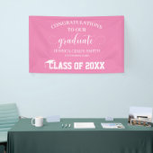 Gefeliciteerd Roze Afstuderen Graduation Party Spandoek (Beurs)