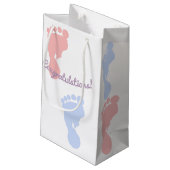 Gefeliciteerd Roze en Blauwe Voetafdrukken Patroon Klein Cadeauzakje (Achterkant Gekanteld)