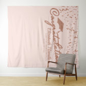 Gefeliciteerd Roze Goud Roze Afstudeerbackdrop Wandkleed (In Situ (horizontaal))