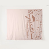 Gefeliciteerd Roze Goud Roze Afstudeerbackdrop Wandkleed (Voorkant (horizontaal))