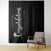 Gefeliciteerd Roze Gouden Afstudeerfeest Wandkleed (In situ)