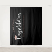 Gefeliciteerd Roze Gouden Afstudeerfeest Wandkleed (Voorkant)