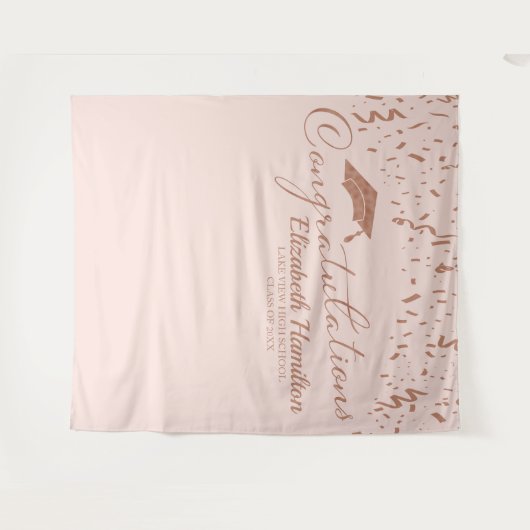 Gefeliciteerd Roze Gouden Roze Afstudeerachtergron Wandkleed (Voorkant (horizontaal))