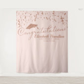 Gefeliciteerd Roze Gouden Roze Afstudeerachtergron Wandkleed (Voorkant)