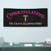 Gefeliciteerd, roze goudtandarts moderne tandheelk spandoek (Beurs)