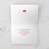 Gefeliciteerd, roze, groene olifanten kaart (Binnen)