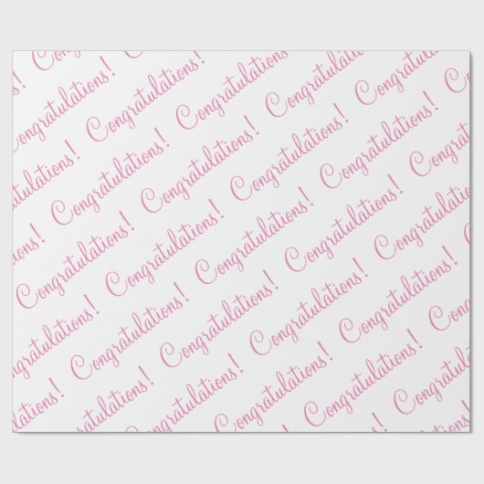 Gefeliciteerd Roze het Baby shower van de Weddensc Cadeaupapier (Vlak)