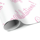 Gefeliciteerd Roze het Baby shower van de Weddensc Cadeaupapier (Rol Hoek)