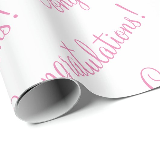 Gefeliciteerd Roze het Baby shower van de Weddensc Cadeaupapier (Rol Hoek)
