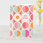 Gefeliciteerd | Roze Oranje Blauw Geometrisch Kaart (Gele Bloem)