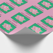 Gefeliciteerd, roze orchidebloem, jouw naam cadeaupapier (Hoek)