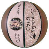 Gefeliciteerd Roze Ornament Afstudeerfoto Basketbal (Verticaal)