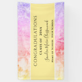 Gefeliciteerd Roze Paars Geel Amethyst Kristal Afs Spandoek (Verticaal)