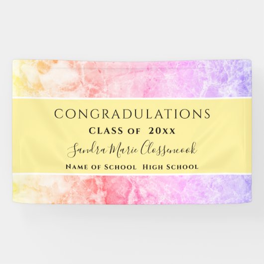 Gefeliciteerd Roze Paars Geel Amethyst Kristal Afs Spandoek (Horizontaal)
