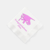 Gefeliciteerd Roze Pet Afstuderen Servetten (Hoek)
