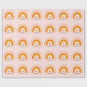 GEFELICITEERD ROZE RETRO STIJL REGENBOOG BOHO CADEAUPAPIER (Vlak)
