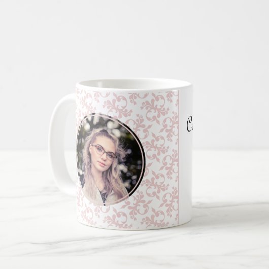 Gefeliciteerd Roze Rococo Afstudeerfoto Koffie Koffiemok (Voorkant links)