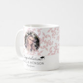 Gefeliciteerd Roze Rococo Afstudeerfoto Koffiemok (Voorkant links)