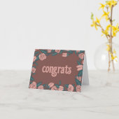 GEFELICITEERD Roze Rozen Lijst Bloemen Custom Kaart (Gele Bloem)