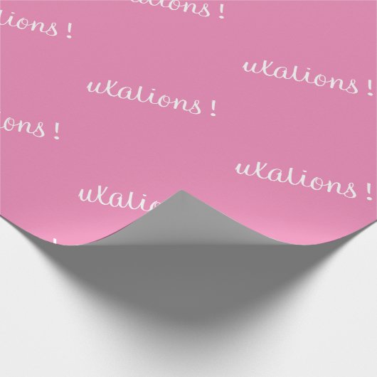 Gefeliciteerd Roze Script Trouw Baby Shower Verpak Cadeaupapier (Hoek)