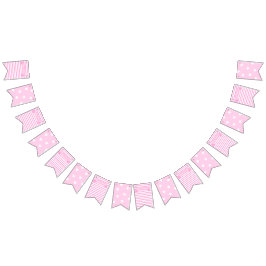 Gefeliciteerd! | roze Strepen & Harten Verjaardag Vlaggetjes