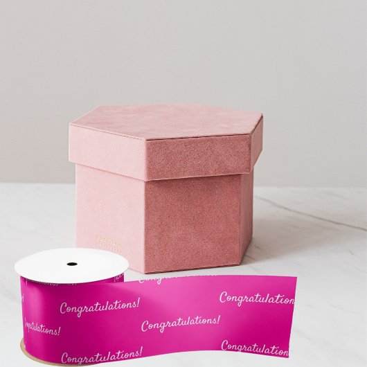 Gefeliciteerd roze wit satijnen lint