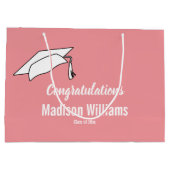 Gefeliciteerd Roze Witte Afstudeerders Naam Afstud Groot Cadeauzakje (Achterkant)