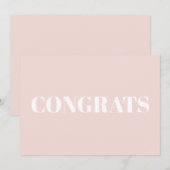 Gefeliciteerd, roze witte moderne (Voorkant / Achterkant)
