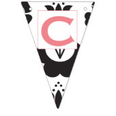 Gefeliciteerd Roze Zwart & Wit Baby Meisje Vlaggetjes (Eerste vlag)