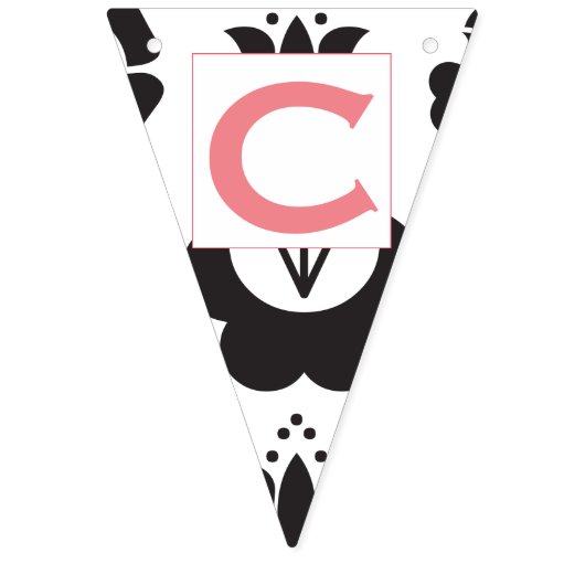 Gefeliciteerd Roze Zwart & Wit Baby Meisje Vlaggetjes (Eerste vlag)