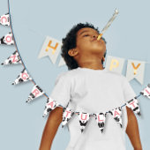 Gefeliciteerd Roze Zwart & Wit Baby Meisje Vlaggetjes