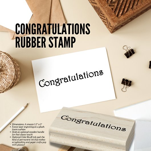 Gefeliciteerd Rubber Stamp Rubberstempel