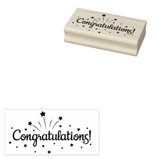 Gefeliciteerd Rubberstempel (Gestempeld)
