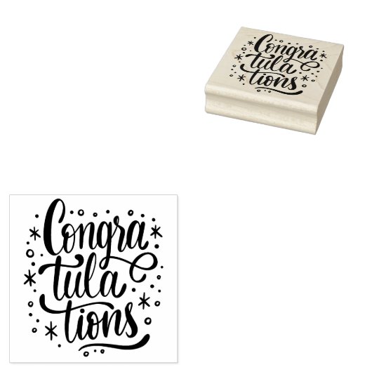 Gefeliciteerd Rubberstempel (Gestempeld)