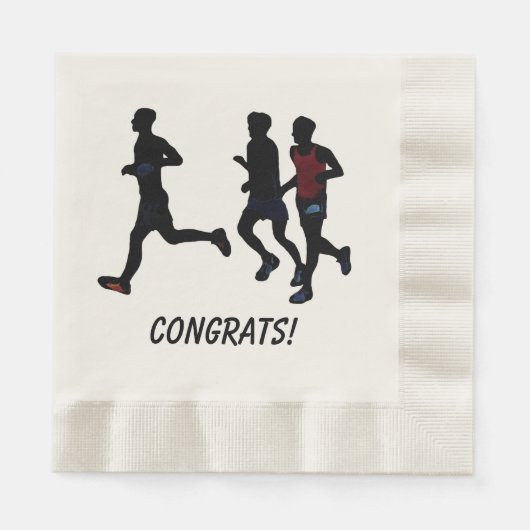 Gefeliciteerd Runners Celebrate Custom Race Napkin Servet (Voorkant)