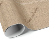 Gefeliciteerd, Rustic Burlap Wrapping Paper Cadeaupapier (Rol Hoek)