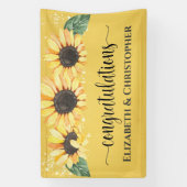Gefeliciteerd Rustic Sunflower Fall Wedding Spandoek (Verticaal)