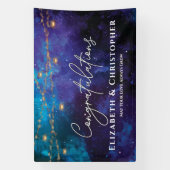 Gefeliciteerd Rustic Tea Lights Verloving Spandoek (Verticaal)